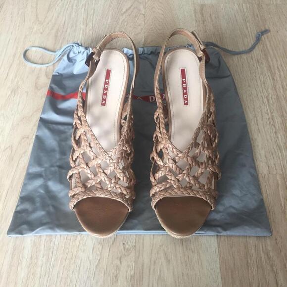 Prada Women’s Wedge Sandals Shoes . Stylish ! - Picture 1 of 4